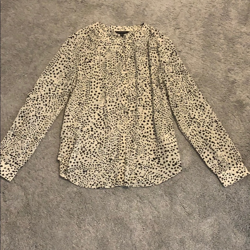 Black/White Print Banana Republic Blouse